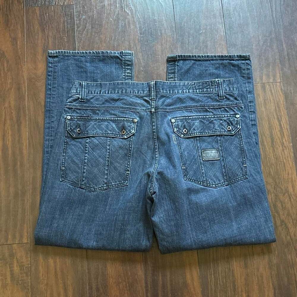 Parish Men's Vintage Y2K Dark Wash Denim Jeans Size 42